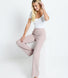 Gerippte Hose mit weitem Bein - Pink