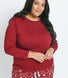 Soft Touch Pyjama Set Curvy - Burgundy Christmas Print