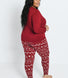 Soft Touch Pyjama Set Curvy - Burgundy Christmas Print