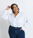 Gerippte Hose Mit Weitem Bein Curvy-Fit Mom Jeans - Dark Blue
