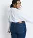 Gerippte Hose Mit Weitem Bein Curvy-Fit Mom Jeans - Dark Blue