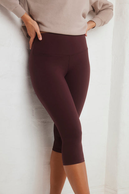 Revitalise Cropped High Waisted Leggings - Winter Berry