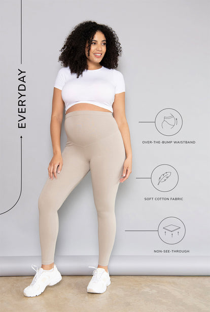 Everyday Umstandsleggings - Oatmeal Beige