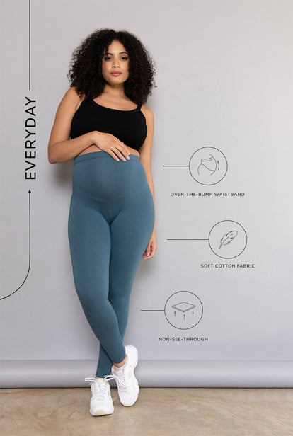 Everyday Umstandsleggings - Petrol Blue