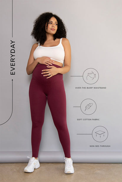 Everyday Umstandsleggings - Burgundy