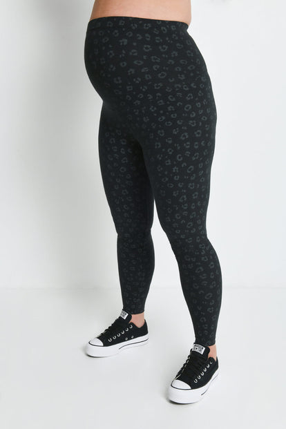 Everyday Umstandsleggings - Black Animal Print