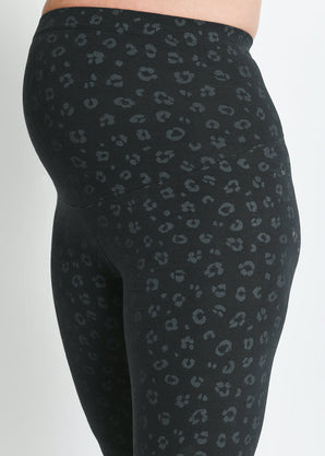 Everyday Umstandsleggings - Black Animal Print