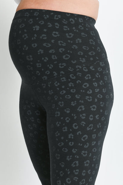 Everyday Umstandsleggings - Black Animal Print