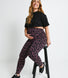 Everyday Umstandsleggings - Black/Burgundy Floral