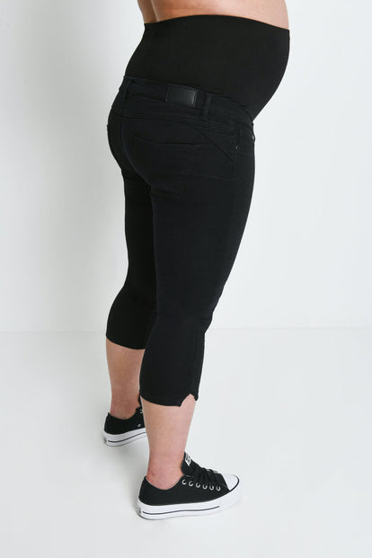 Cropped Umstandsjeggings - Black