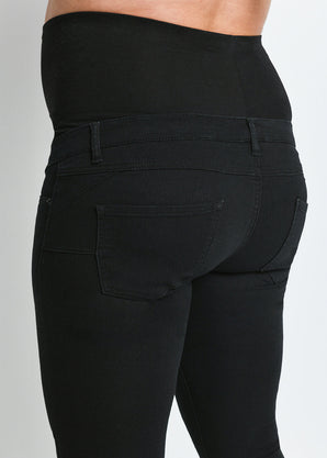 Cropped Umstandsjeggings - Black