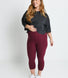 Everyday Cropped Umstandsleggings - Burgundy