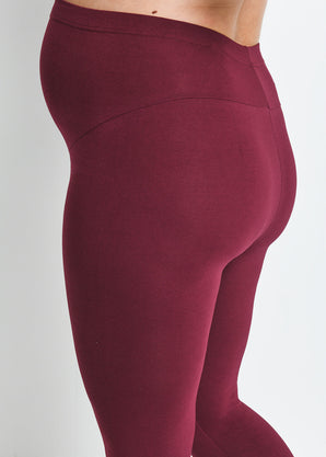 Everyday Cropped Umstandsleggings - Burgundy