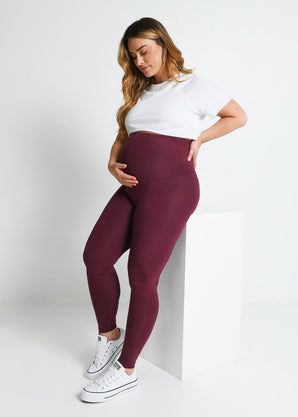 Everyday Umstandsleggings Lightweight - Burgundy