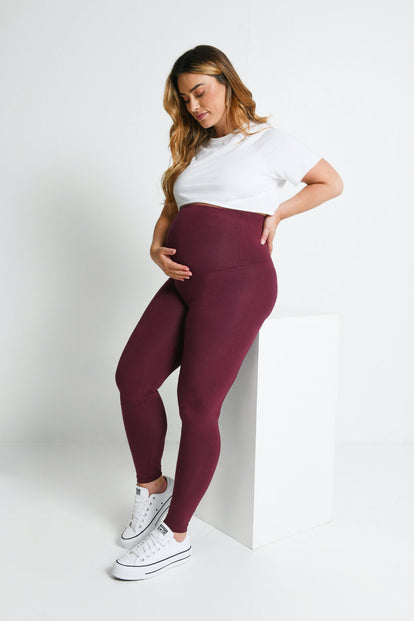 Everyday Umstandsleggings Lightweight - Burgundy