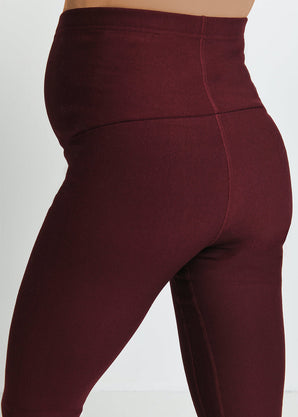 Everyday Umstandsleggings Winter High Waisted Leggings - Burgundy