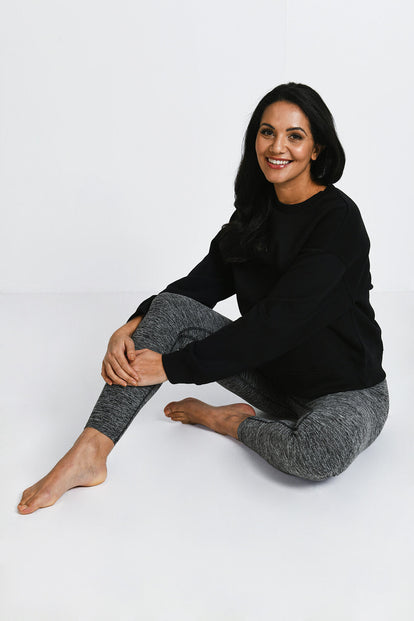 Ultimate Soft-Touch Umstandsleggings - Dunkelgraue Marl