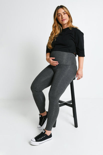 Everyday Umstandsleggings Lightweight - Dark Grey Marl