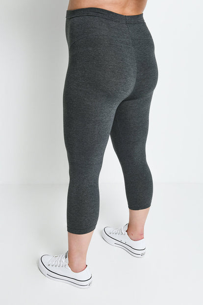 Everyday Cropped Umstandsleggings - Dark Grey Marl