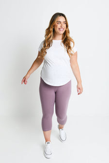 Everyday Cropped Umstandsleggings - Elderberry Purple