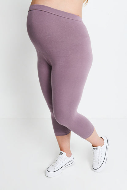 Everyday Cropped Umstandsleggings - Elderberry Purple