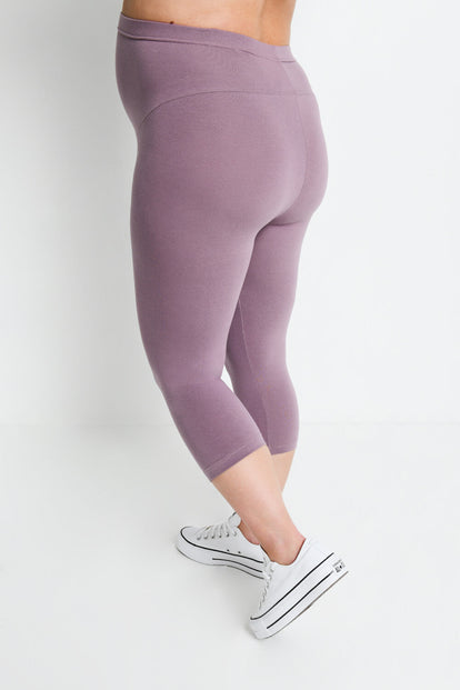 Everyday Cropped Umstandsleggings - Elderberry Purple