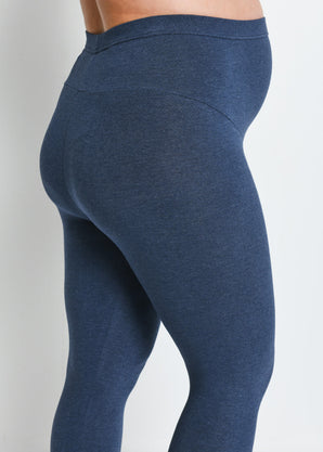 Everyday Cropped Umstandsleggings - Infinity Blue Marl