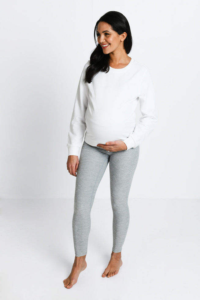 Ultimate Soft-Touch Umstandsleggings - Light Grey Marl