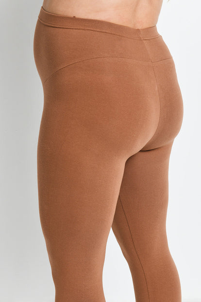 Everyday Cropped Umstandsleggings - Mocha Brown