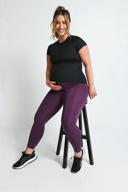 Focus 7/8 Umstandsleggings Sport - Mulberry Plum