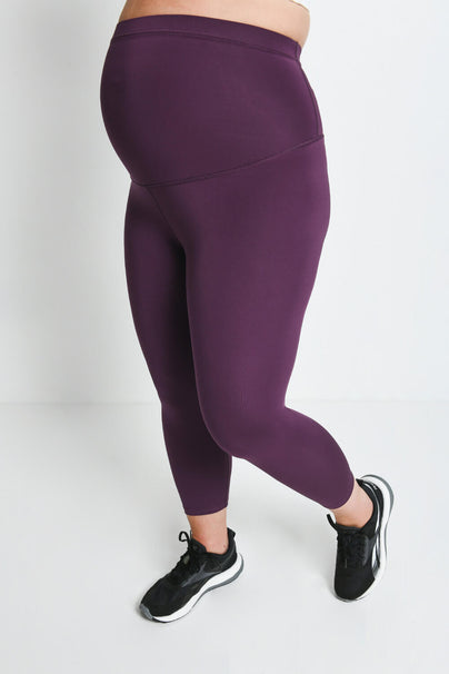 Focus Cropped Umstandsleggings Sport - Mulberry Plum