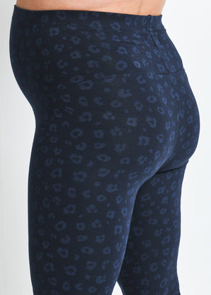 Everyday Umstandsleggings - Navy Animal Print