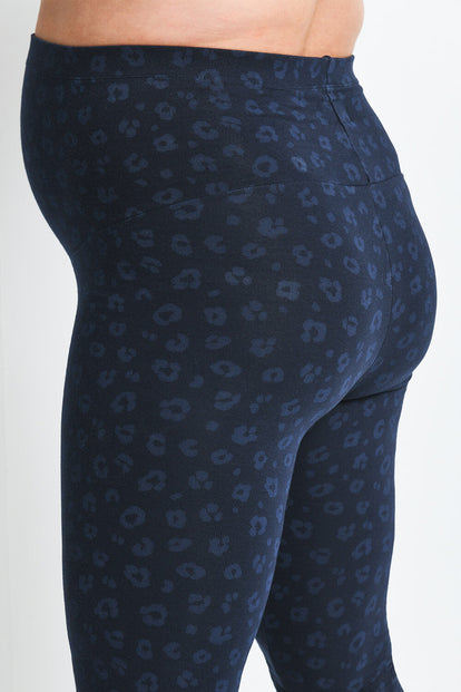 Everyday Umstandsleggings - Navy Animal Print