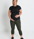 Focus Cropped Umstandsleggings Sport - Olive Green