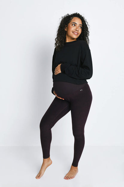 Ultimate Soft-Touch Umstandsleggings - Winter Berry Marl