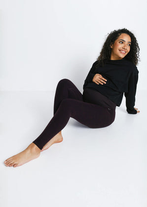 Ultimate Soft-Touch Umstandsleggings - Winter Berry Marl