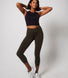 Focus Cropped High Waisted Sport Leggings - Olive Green