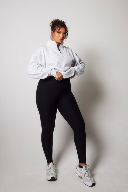 Gerippte Leggings Curvy - Black