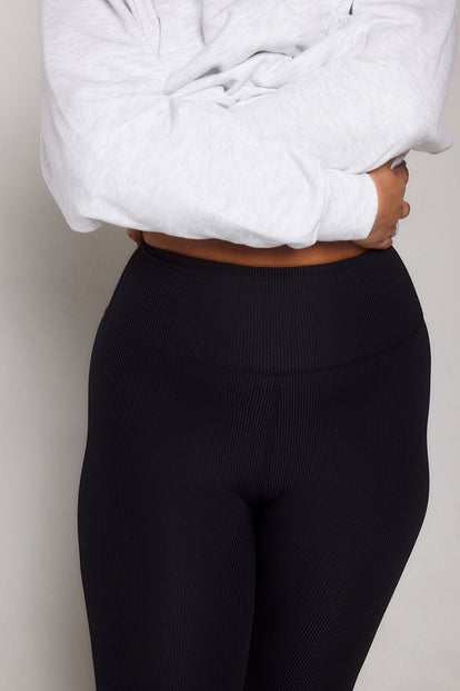 Gerippte Leggings Curvy - Black