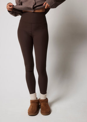 Gerippte Leggings - Espresso Braun