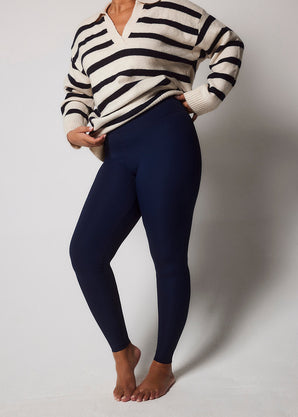 Gerippte Leggings Curvy - Navy