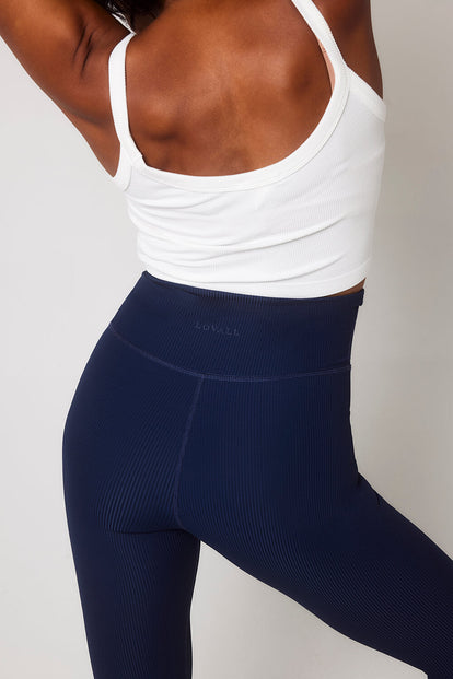 Gerippte Leggings - Navy