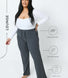 Gerippte Hose mit weitem Bein - Grey