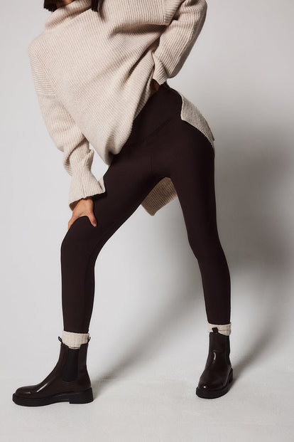 Everyday Winter High Waisted Leggings - Espresso Brown