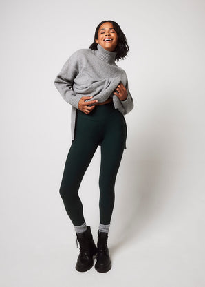 Alltägliche Winter-Leggings mit hoher Taille  - Deep Forest