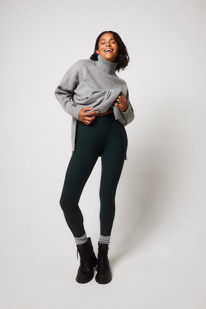 Alltägliche Winter-Leggings mit hoher Taille  - Deep Forest