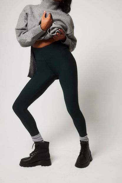 Alltägliche Winter-Leggings mit hoher Taille  - Deep Forest