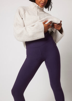 Everyday Winter High Waisted Leggings - Midnight Plum