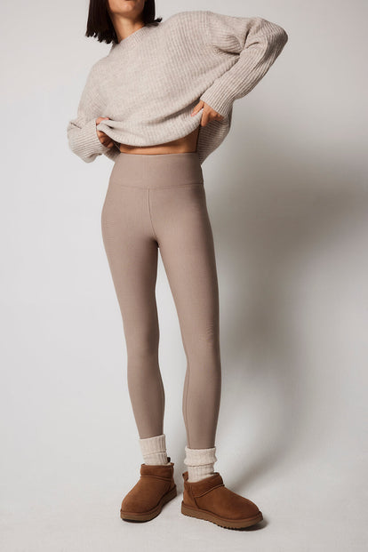 Everyday Winter High Waisted Leggings - Stone