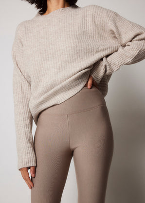 Everyday Winter High Waisted Leggings Curvy - Stone